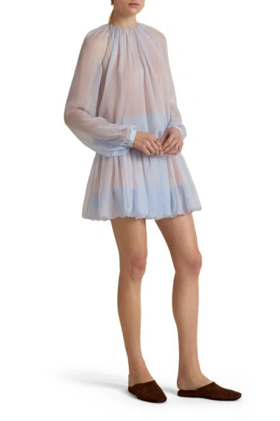 Marina Moscone Layered Long Sleeve Blouse In Blue