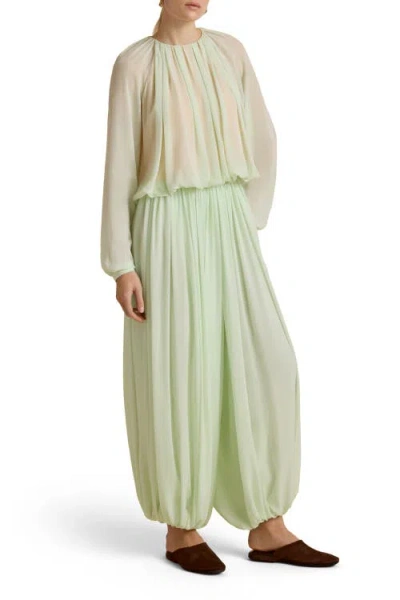 Marina Moscone Layered Long Sleeve Blouse In Green