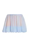 Marina Moscone Layered Silk Mini Cocoon Skirt In Blue