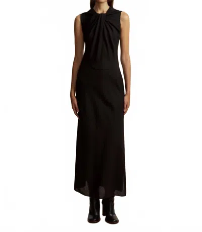 Marina Moscone Lightweight Wool Twist Panelled Dress In Black