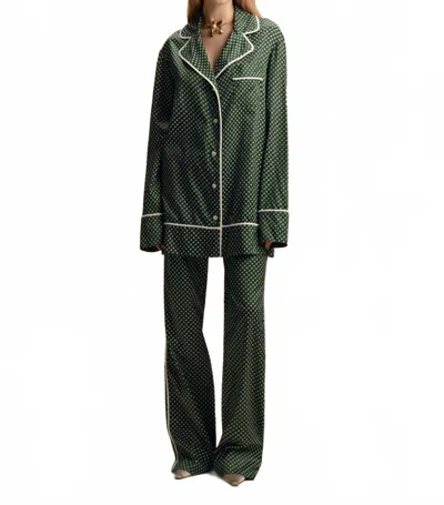 Marina Moscone Long Sleeve Satin Twill Top In Micro Floral Print In Multi