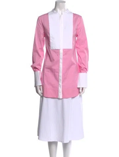 Pre-owned Marina Moscone Long Sleeve Tunic In Pink