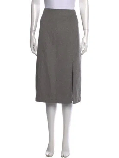 Pre-owned Marina Moscone Midi Length Skirt In Grey