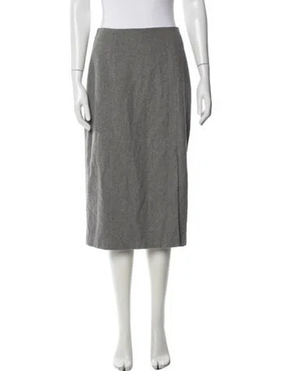 Pre-owned Marina Moscone Midi Length Skirt In Grey