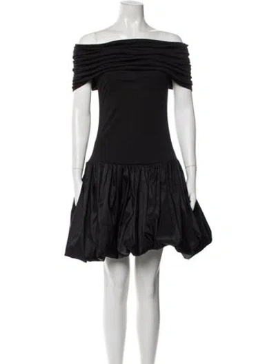 Pre-owned Marina Moscone Off-the-shoulder Mini Dress W/ Tags In Black
