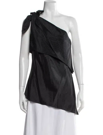 Pre-owned Marina Moscone One-shoulder Sleeveless Top W/ Tags In Black