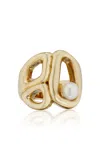 Marina Moscone Pearl Signet Ring In Gold