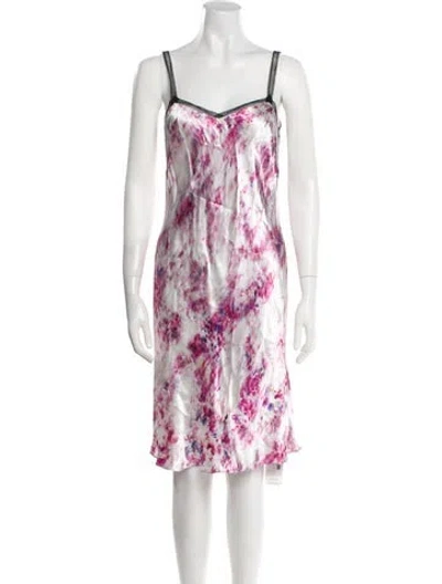 Pre-owned Marina Moscone Printed Mini Dress In Pink