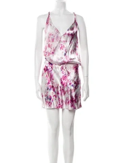Pre-owned Marina Moscone Printed Mini Dress W/ Tags In Pink
