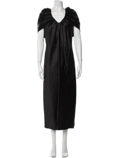 Pre-owned Marina Moscone Satin Long Dress W/ Tags In Black