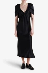 Marina Moscone Satin Sheath With Draped Neckline
