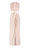 Marina Moscone Satin Twist Dress In Light Pink
