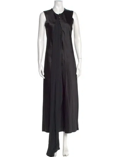 Pre-owned Marina Moscone Scoop Neck Long Dress W/ Tags In Black