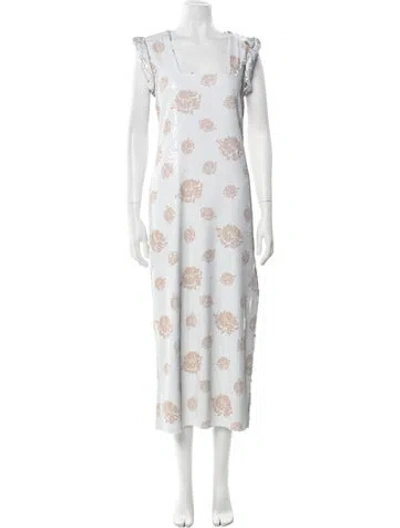 Pre-owned Marina Moscone Sequin Long Dress In Neutral