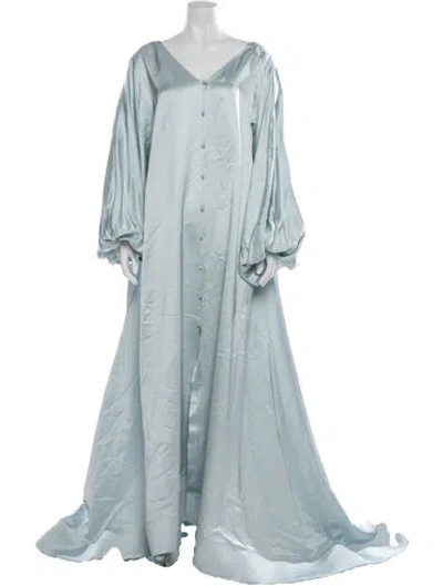 Pre-owned Marina Moscone Silk Coat In Blue