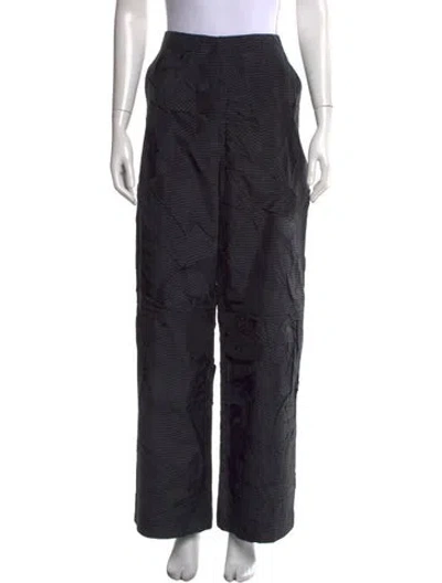 Pre-owned Marina Moscone Silk Wide Leg Pants W/ Tags In Black