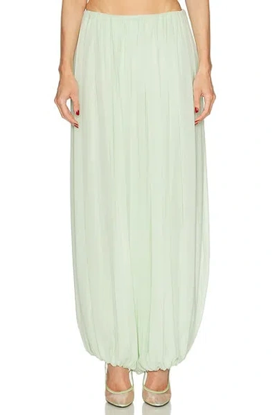 Marina Moscone Silk Draped Cocoon Pants In Green