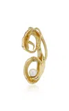 Marina Moscone Spiral Pearl Over Ear Cuff In Gold