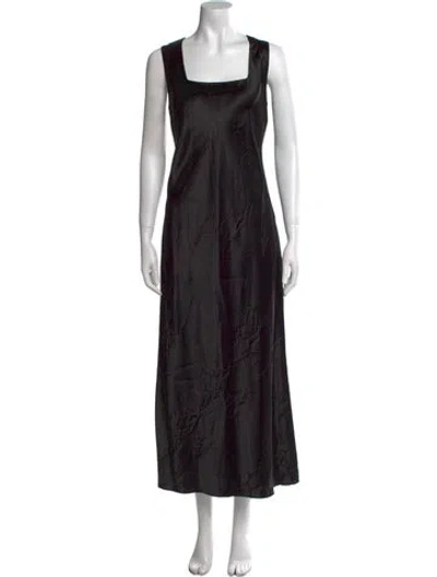 Pre-owned Marina Moscone Square Neckline Long Dress In Black