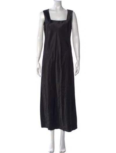 Pre-owned Marina Moscone Square Neckline Long Dress In Black