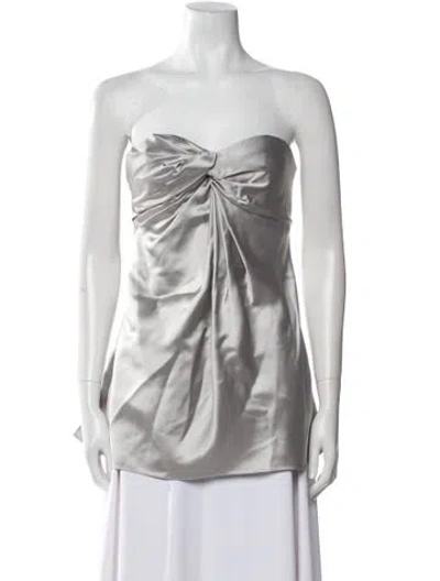 Pre-owned Marina Moscone Strapless Tank Top W/ Tags In Silver
