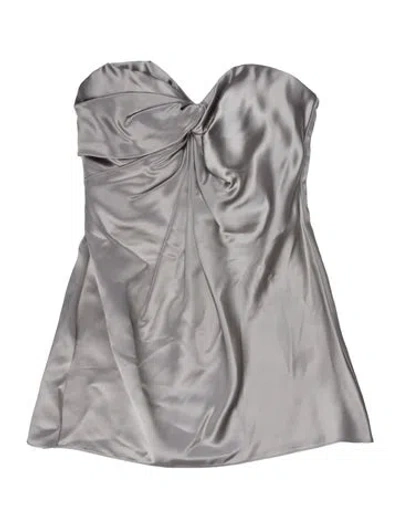 Pre-owned Marina Moscone Strapless Top In Silver