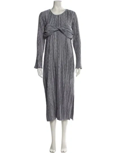 Pre-owned Marina Moscone Striped Long Dress W/ Tags In Gray