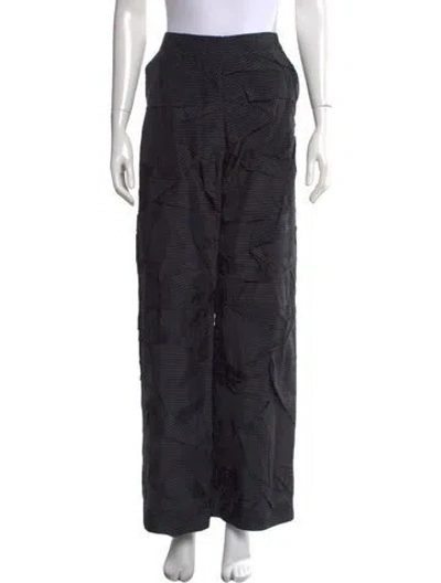 Pre-owned Marina Moscone Striped Wide Leg Pants W/ Tags In Black