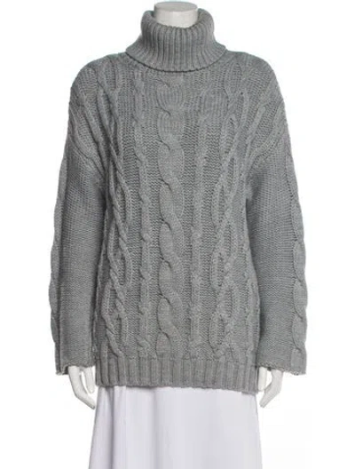 Pre-owned Marina Moscone Turtleneck Sweater In Gray