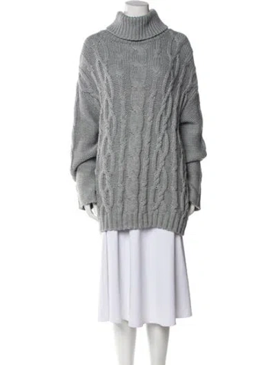 Pre-owned Marina Moscone Turtleneck Sweater In Gray