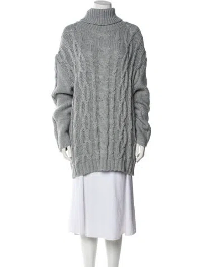 Pre-owned Marina Moscone Turtleneck Sweater In Gray