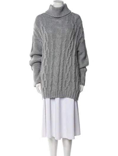 Pre-owned Marina Moscone Turtleneck Sweater In Gray