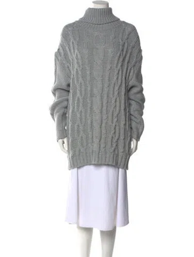 Pre-owned Marina Moscone Turtleneck Sweater In Gray
