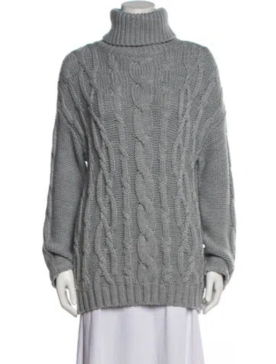 Pre-owned Marina Moscone Turtleneck Sweater In Gray