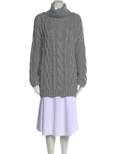 Pre-owned Marina Moscone Turtleneck Sweater In Gray