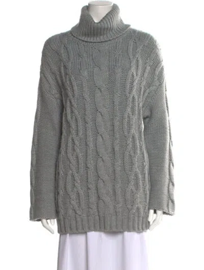 Pre-owned Marina Moscone Turtleneck Sweater In Gray