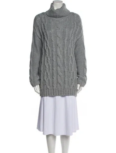 Pre-owned Marina Moscone Turtleneck Sweater In Gray