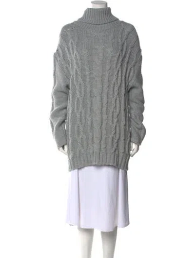 Pre-owned Marina Moscone Turtleneck Sweater In Gray