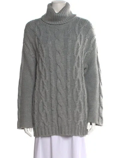 Pre-owned Marina Moscone Turtleneck Sweater In Gray