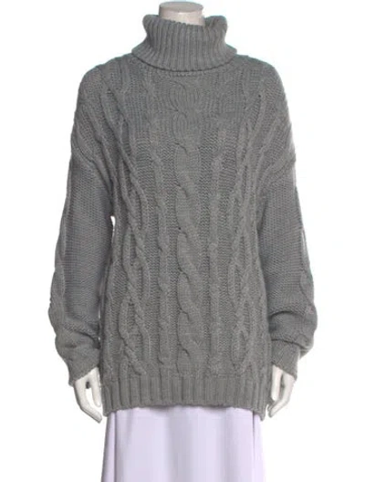 Pre-owned Marina Moscone Turtleneck Sweater In Gray