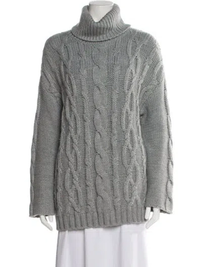 Pre-owned Marina Moscone Turtleneck Sweater In Gray
