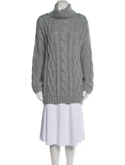 Pre-owned Marina Moscone Turtleneck Sweater In Gray