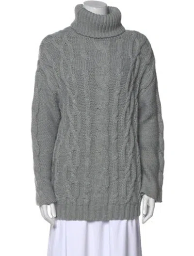 Pre-owned Marina Moscone Turtleneck Sweater In Gray