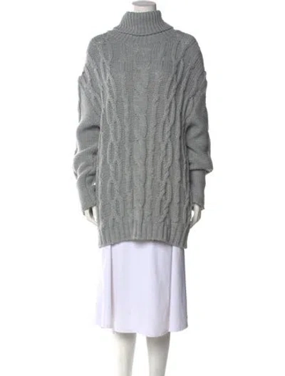 Pre-owned Marina Moscone Turtleneck Sweater In Gray