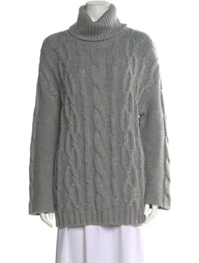 Pre-owned Marina Moscone Turtleneck Sweater In Gray