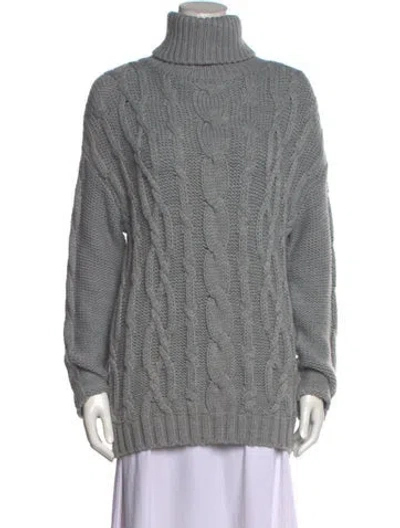 Pre-owned Marina Moscone Turtleneck Sweater In Gray