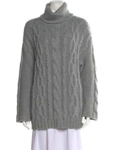 Pre-owned Marina Moscone Turtleneck Sweater In Gray