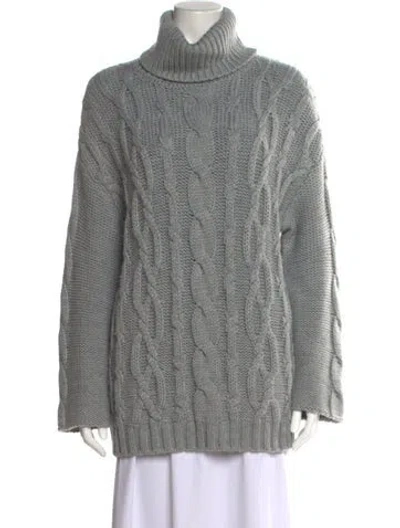 Pre-owned Marina Moscone Turtleneck Sweater In Gray