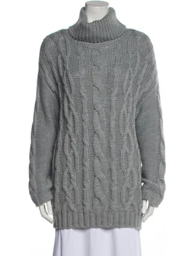 Pre-owned Marina Moscone Turtleneck Sweater In Gray