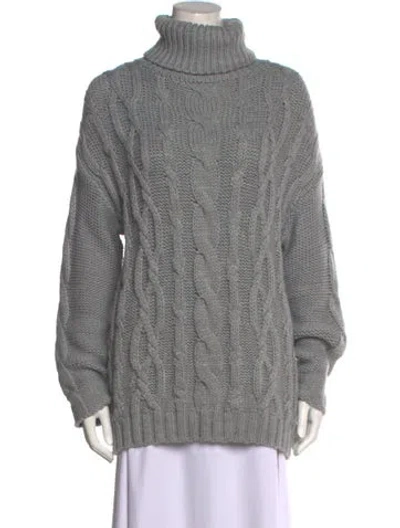 Pre-owned Marina Moscone Turtleneck Sweater In Gray